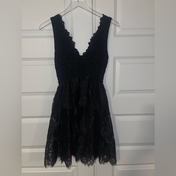 Nightcap Dresses & Skirts - Free People by Nightcap Cloth black lace tiered dress sz xs